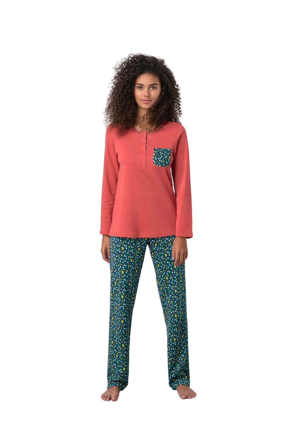 Pijama de dama multicolora Vamp 17560