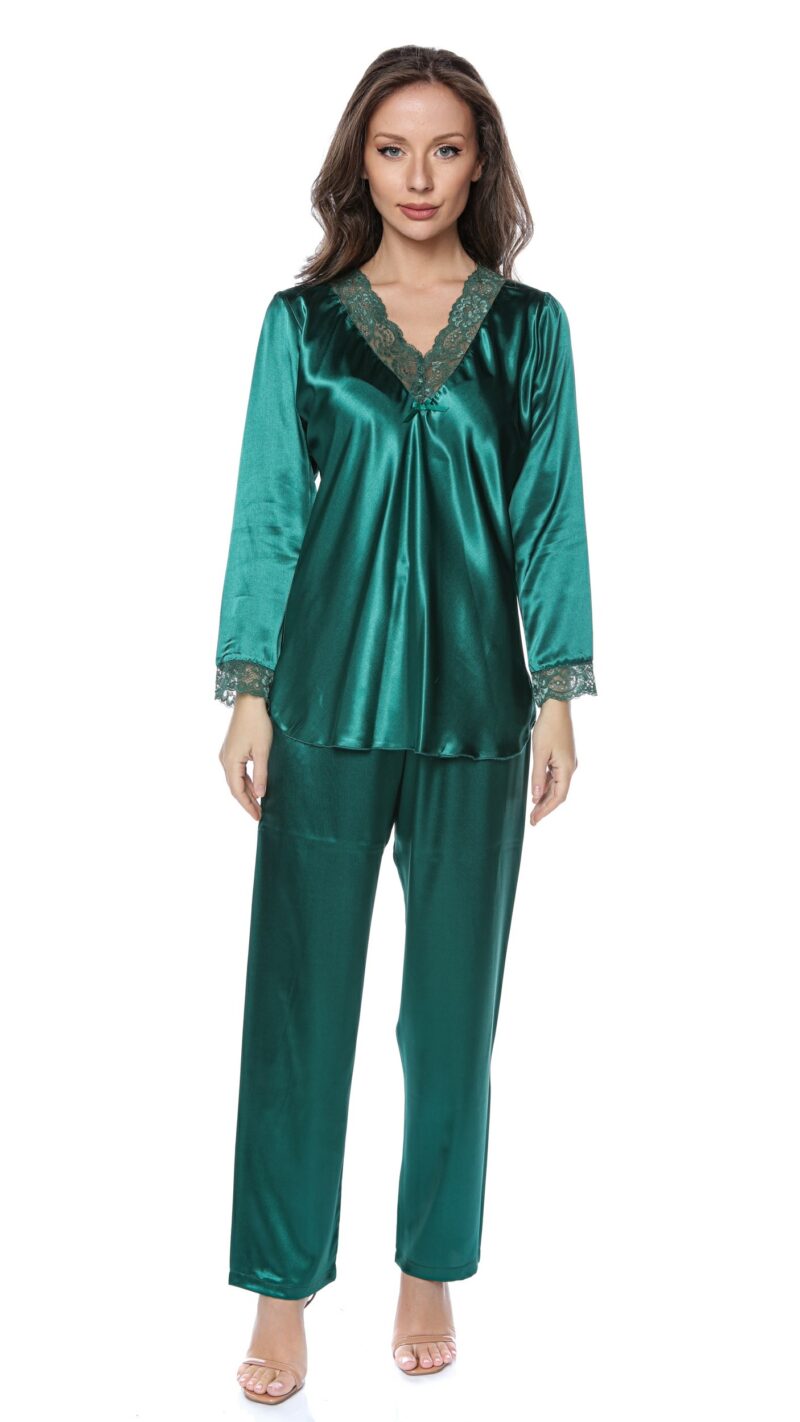 Pijama dama satin verde Bella Lingerie ML16L