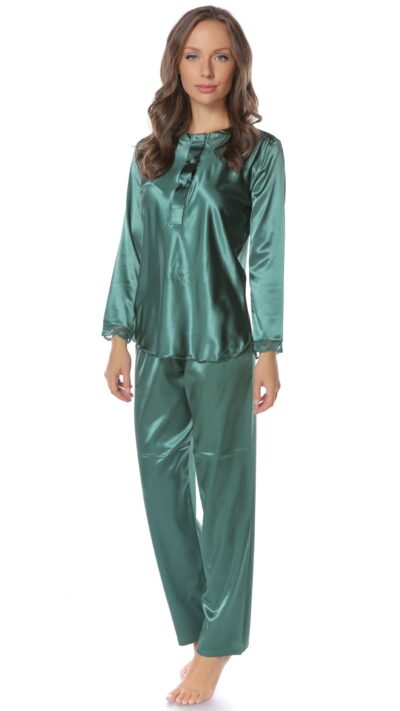 Pijama dama satin verde Bella Lingerie ML16D