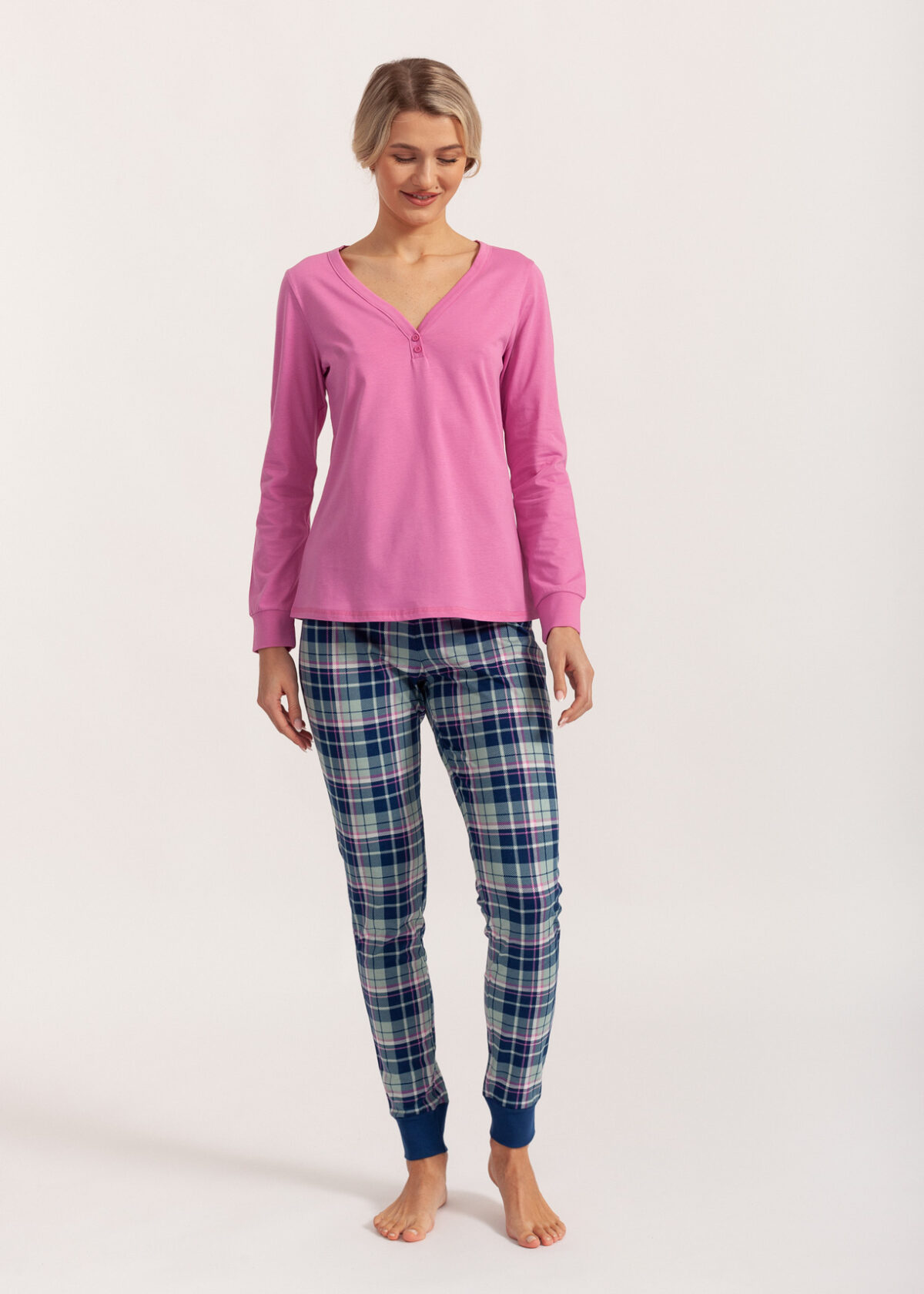 Pijama dama bumbac S21-033 Soft&Seven by Sofiaman, roz